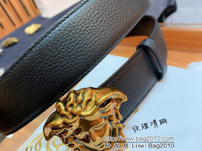VERSACE範思哲 外貿原單貨 原廠荔枝紋牛皮 全粒面小牛皮底 男士皮帶 高端人士首選  xfp1329